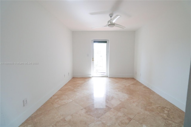 unfurnished room featuring ceiling fan