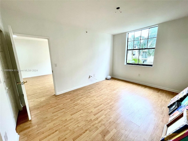 empty room featuring light wood-type flooring