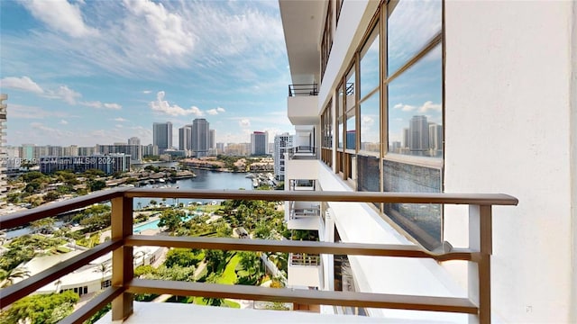 balcony with a water view