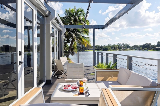 6616 E Miami Lakes Dr E, Miami Lakes, FL 33014 - balcony featuring a water view and an outdoor hangout area