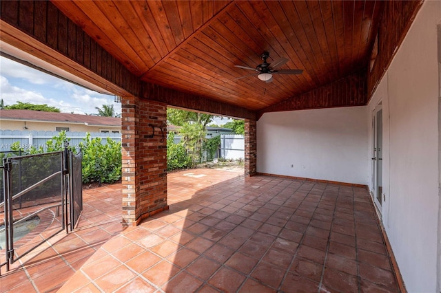 view of patio with ceiling fan