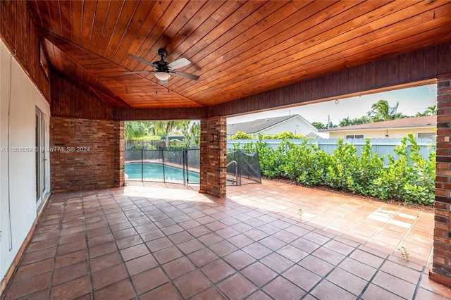 view of patio with ceiling fan