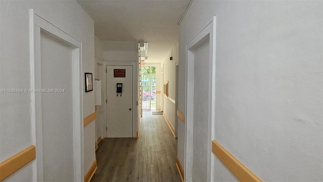 hall featuring hardwood / wood-style floors