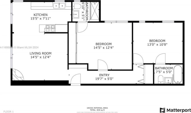 610 8th St Unit 102, Miami Beach, FL 33139 - view of property floor plan