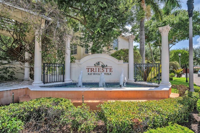 view of community sign