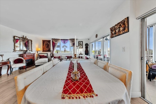 dining room featuring light hardwood / wood-style floors