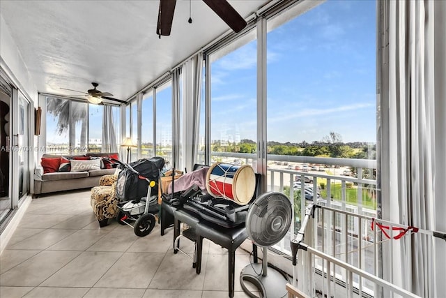 view of sunroom