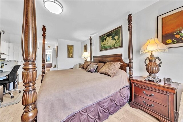 bedroom featuring light wood-type flooring