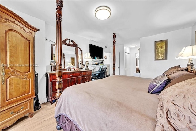 bedroom featuring light hardwood / wood-style flooring