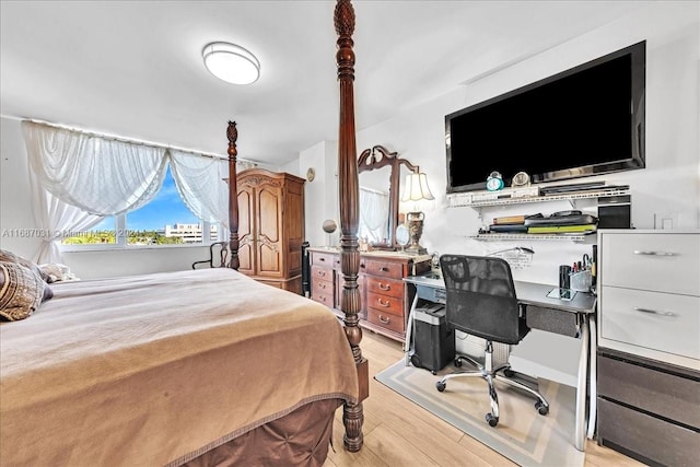 bedroom featuring light hardwood / wood-style floors