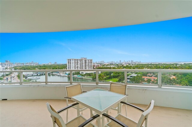 4401 Collins Ave Unit 1214, Miami Beach, FL 33140 - balcony featuring a skyline view and a water view