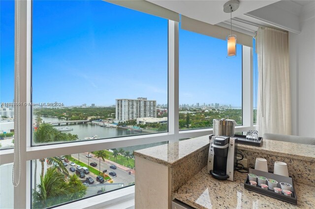 4401 Collins Ave Unit 1214, Miami Beach, FL 33140 - sunroom with a city view and a water view
