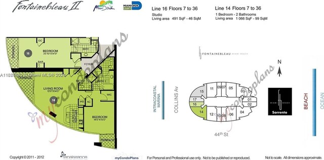 4401 Collins Ave Unit 1214, Miami Beach, FL 33140 - view of floor plan / room layout
