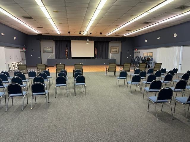 view of carpeted home theater room