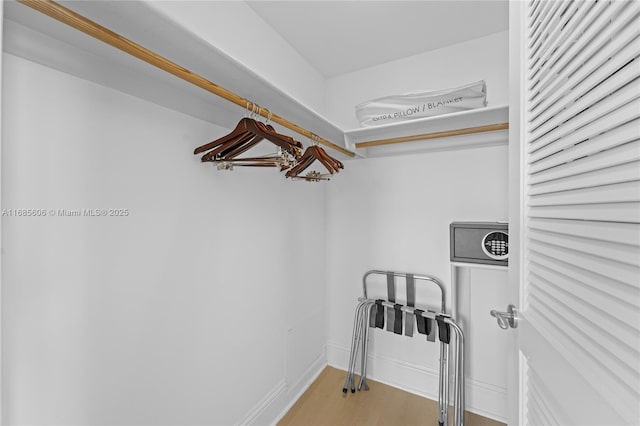 spacious closet featuring light wood-type flooring