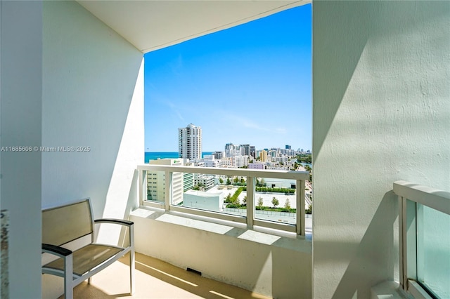 balcony with a water view