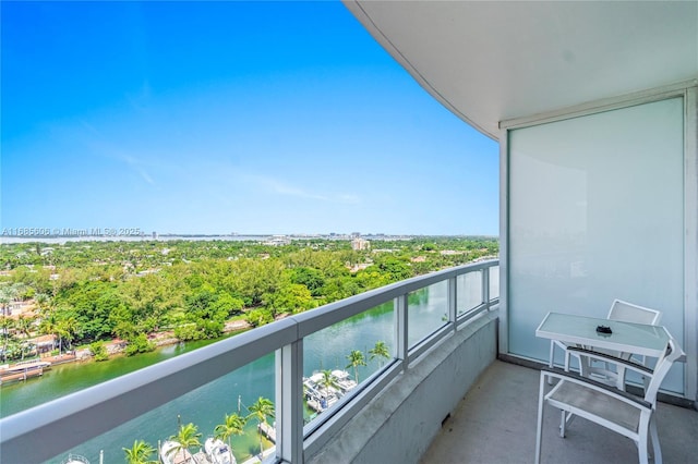 balcony with a water view