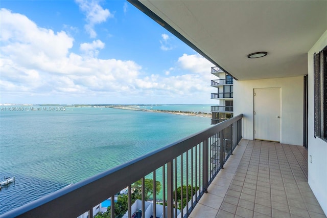 balcony with a water view