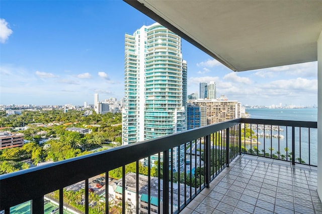 balcony with a water view