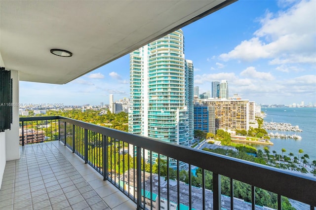 balcony with a water view