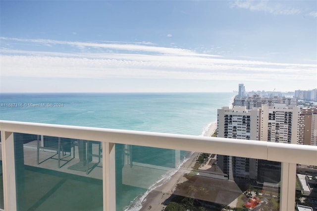 view of water feature featuring a view of the beach