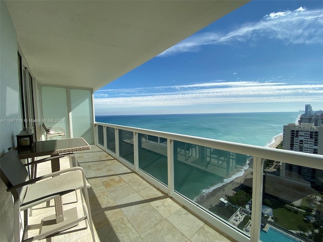 balcony with a water view