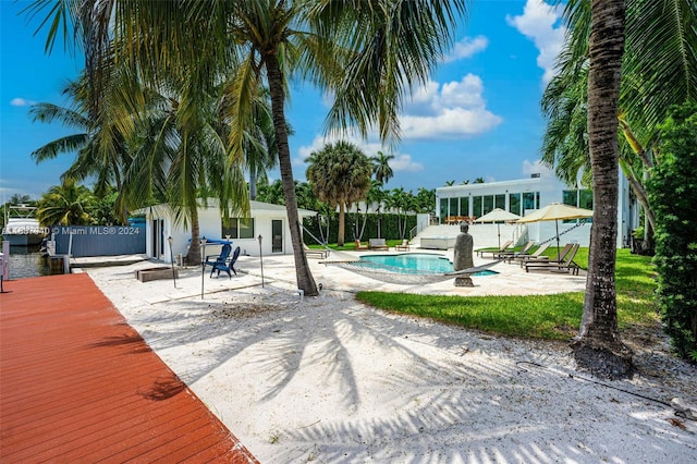 view of pool with a patio area