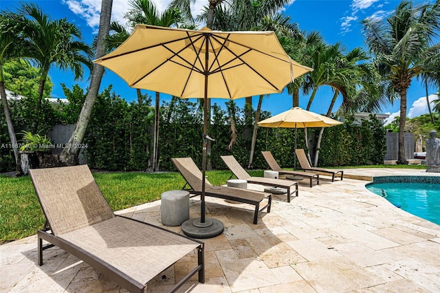 view of pool with a patio area