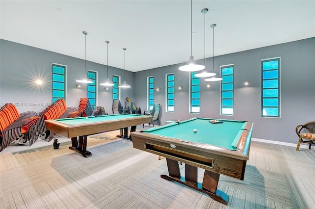 game room with billiards