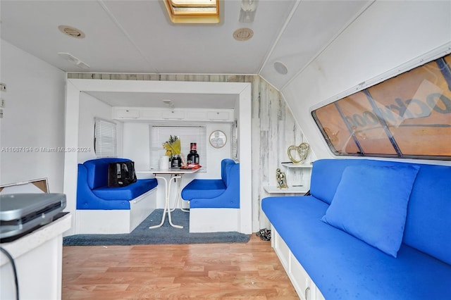 living area featuring light hardwood / wood-style floors