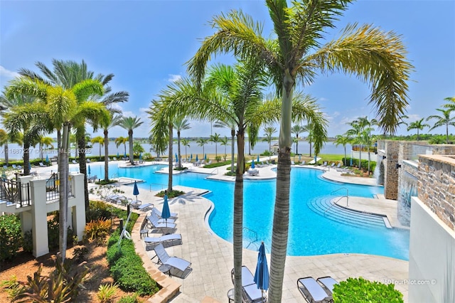 view of pool with a patio