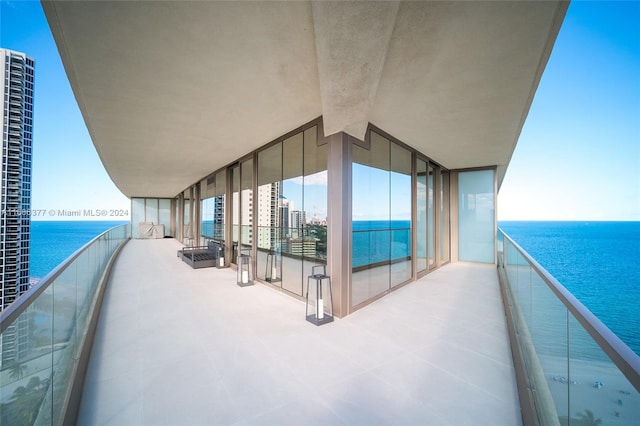 balcony with a water view