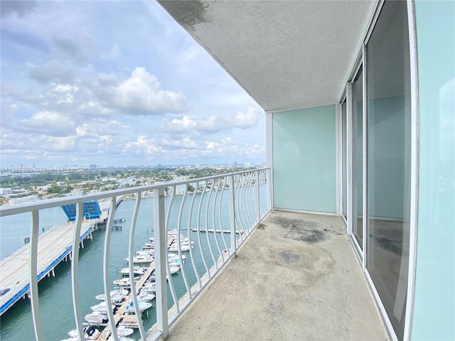 balcony with a water view