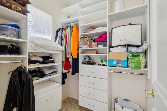 view of walk in closet