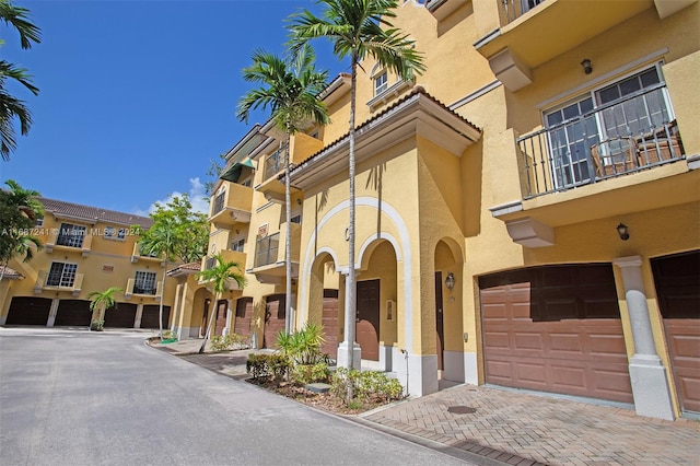 view of property with a garage