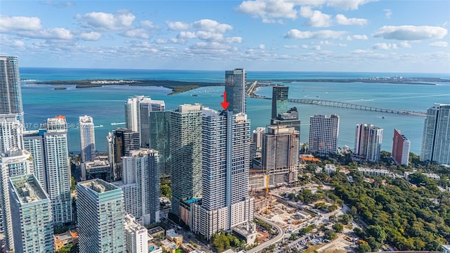 view of city with a water view