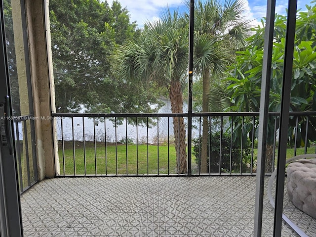 balcony with a water view