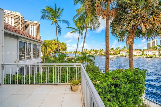 balcony with a water view