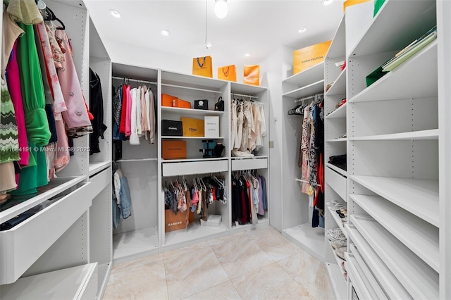 view of walk in closet