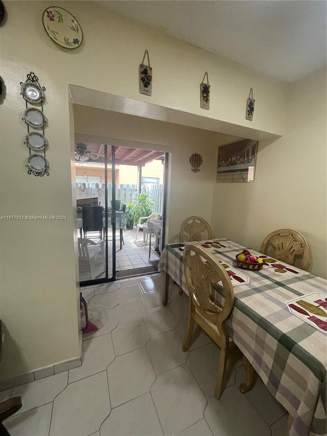 view of tiled dining area