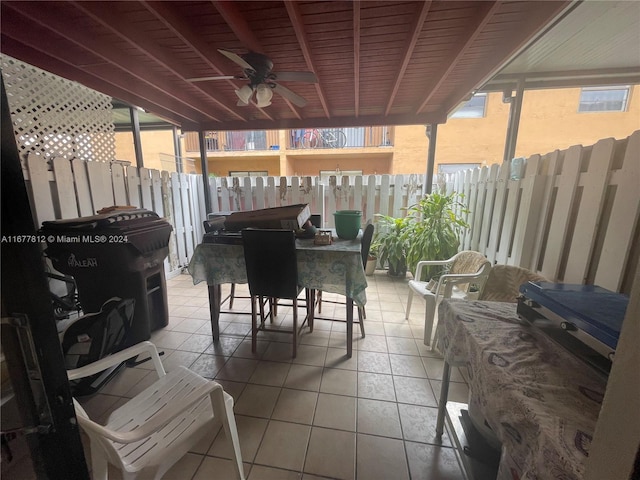 view of patio with ceiling fan