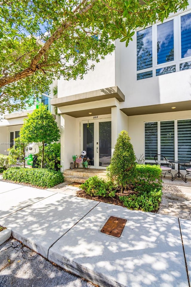 exterior space featuring french doors