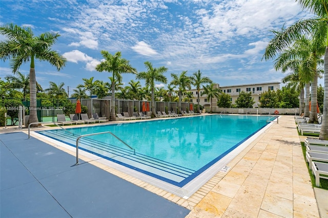 view of pool featuring a patio area