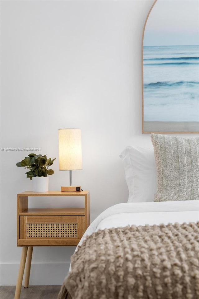 bedroom with a water view