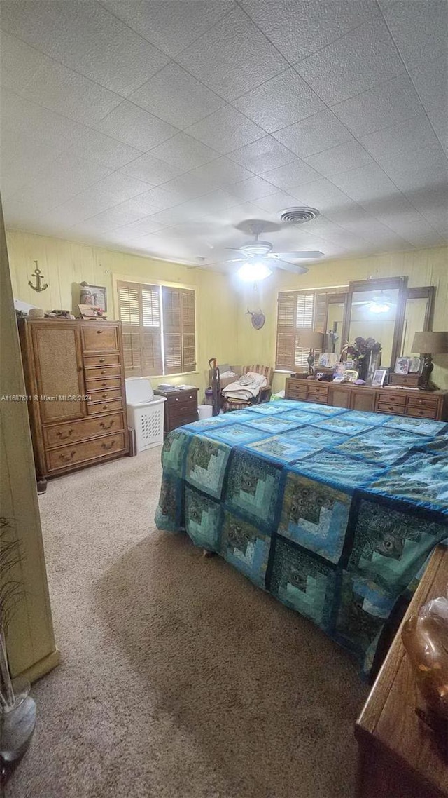 carpeted bedroom featuring multiple windows