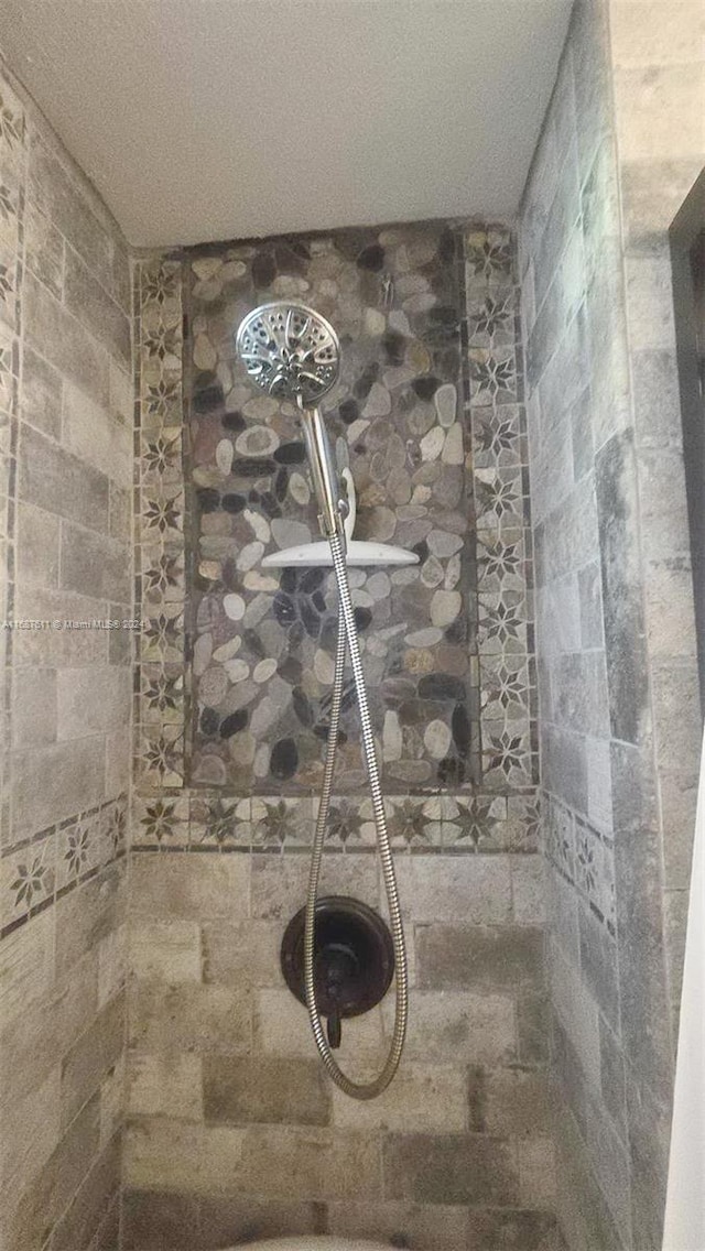 detailed view of tiled shower