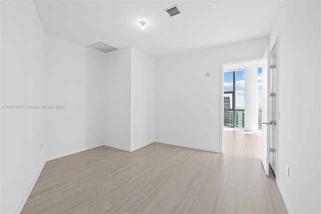 empty room featuring light wood-type flooring