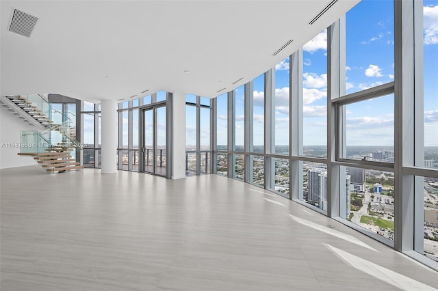 interior space featuring expansive windows