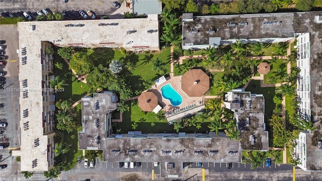 1333 E Hallandale Beach Blvd Unit 409, Hallandale Beach, FL 33009 - aerial view of property and surrounding area featuring a pool