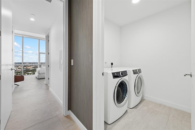 laundry area featuring separate washer and dryer